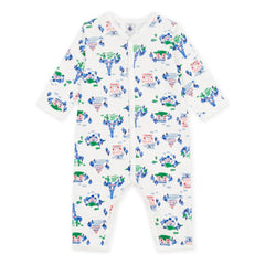 Petit Bateau - Uyku Güzel Pijama Eyfel Kulesi Organik Pamuk | Beyaz