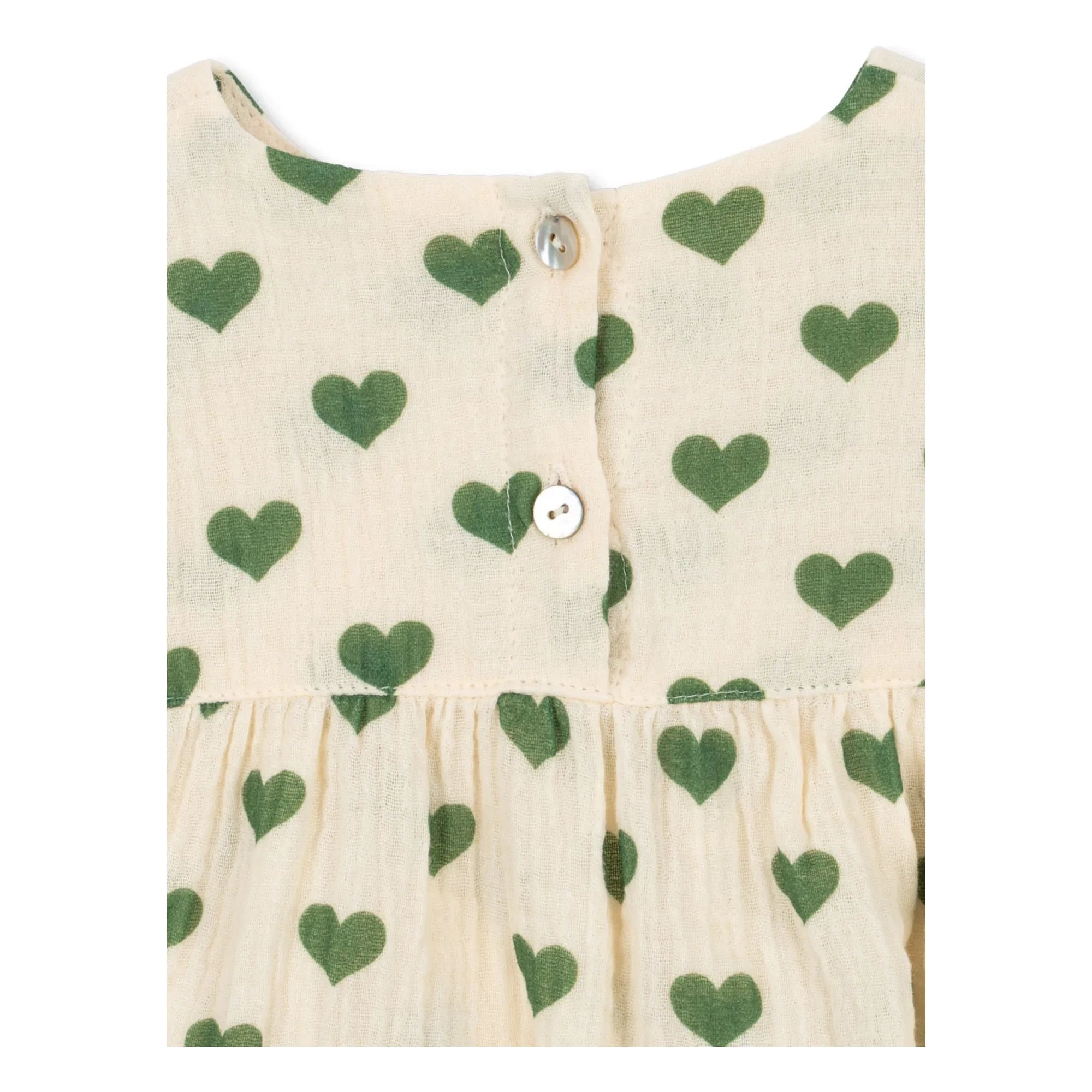 Konges Sløjd - Coco Hearts Overall aus Bio-Baumwolle | Ecru