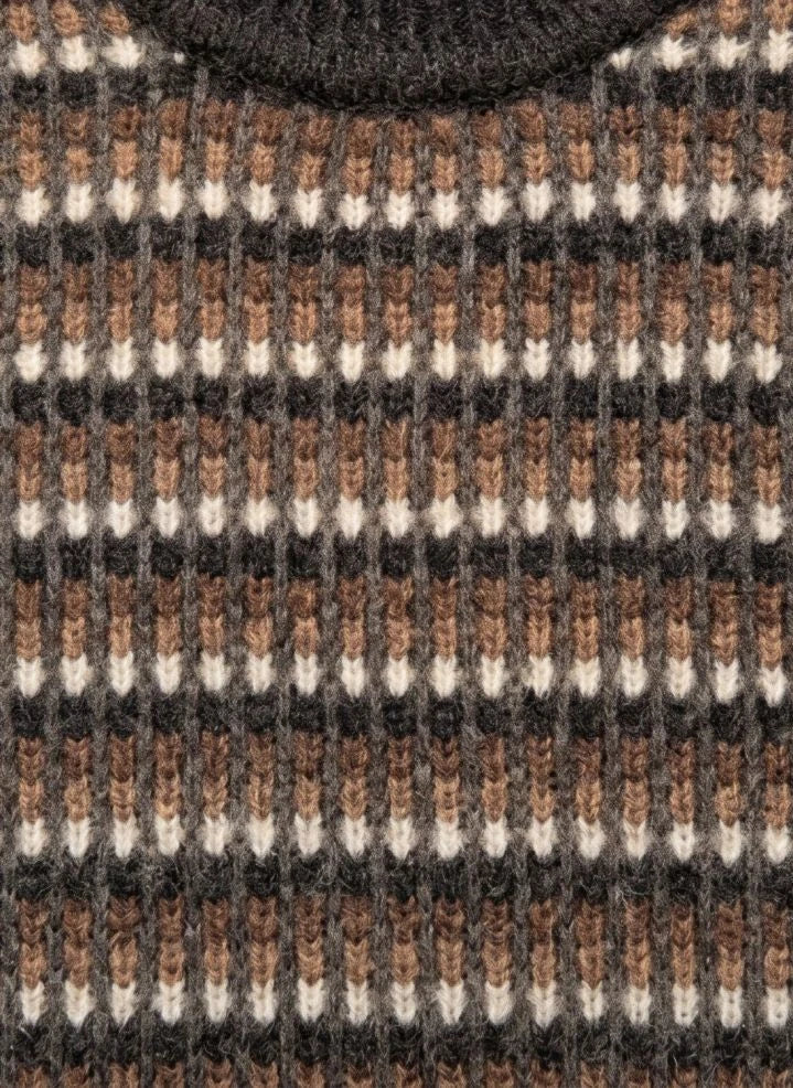 Finger in der Nase - Mathis Jacquard Merinowolle Pullover | Braun