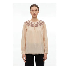 Hod - Orlina Baumwollbluse mit Raffung | Creme