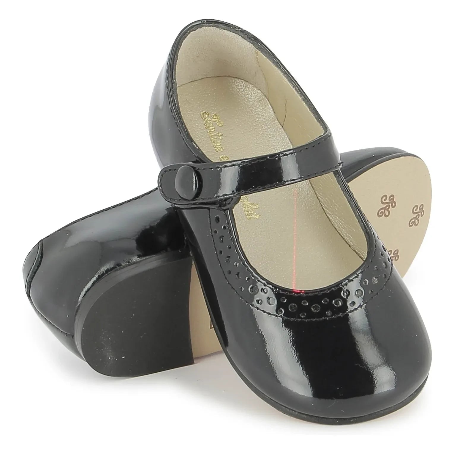 Tartine et Chocolat - Glatte perforierte Lack-Ballerinas | Marineblau