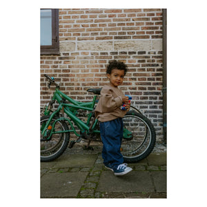 Fliink - Alvin Smiley Bio-Baumwoll-Sweatshirt | Taupe Braun