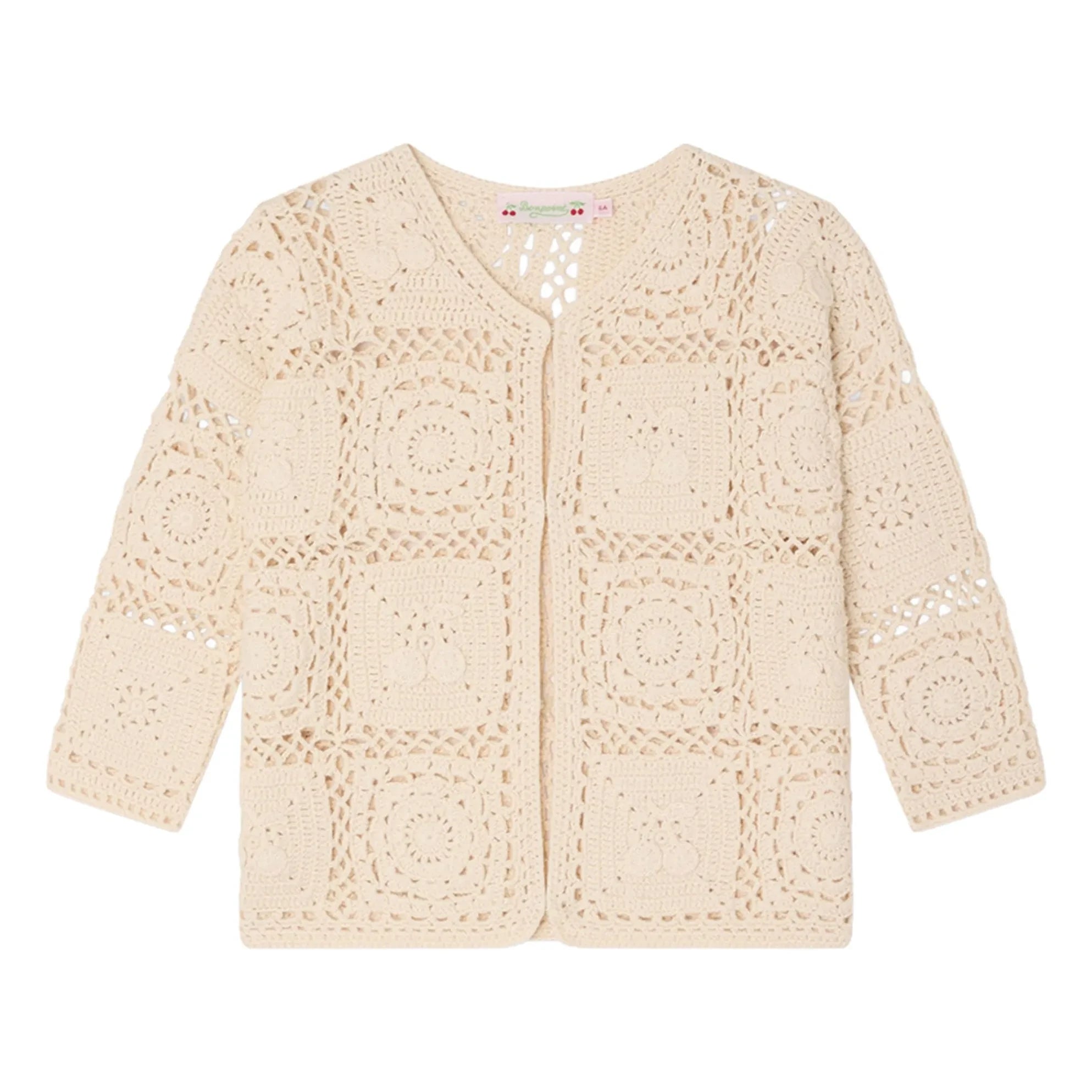 Bonpoint - Léa-Marie Häkelstrickjacke | Ecru