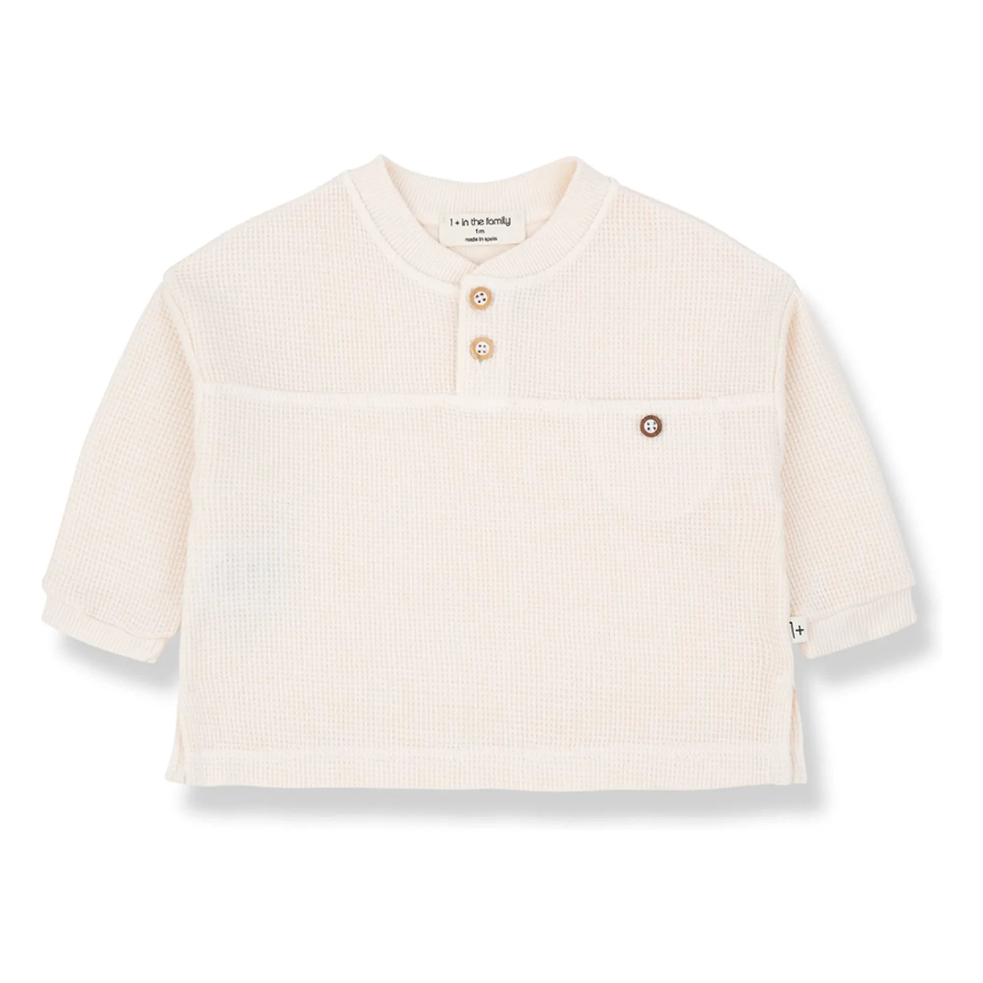 1+ in the family - Amorgos Waffelpullover | Ecru