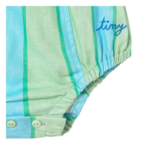 Tinycottons - Leinen gestreifter Overall | Grün