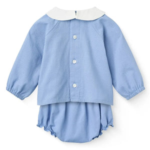 Copenhagen Colors - Bluse und Strampler-Set aus Bio-Baumwolle mit Taschen | Hellblau