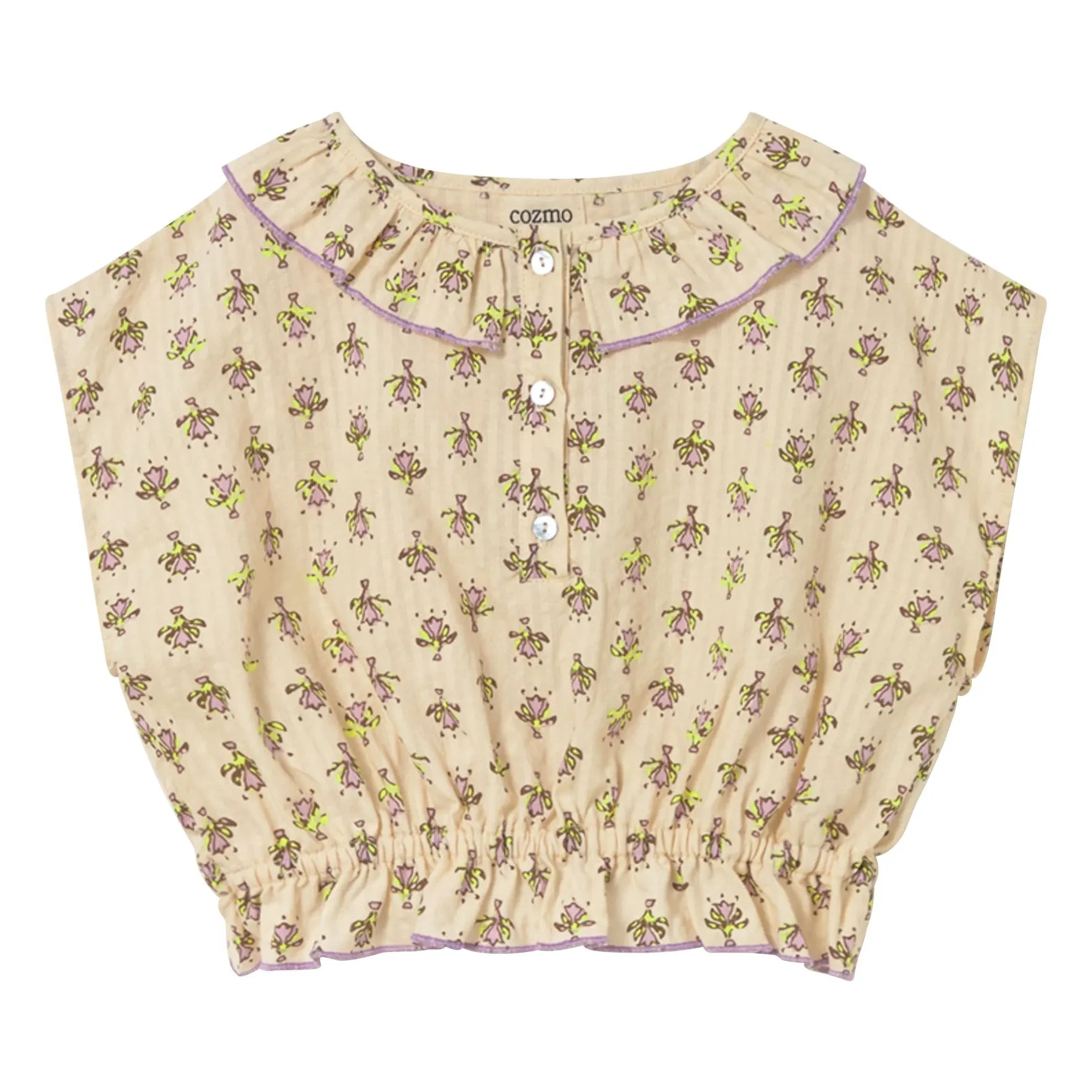 Cozmo - Dara Fleurie Bio-Baumwollbluse | Lavendel