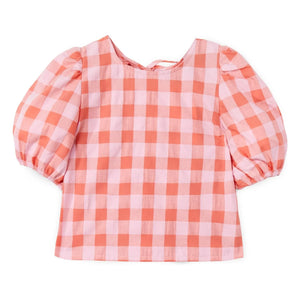 Mipounet - Mirelle Vichy Bluse mit Ballonärmeln | Rosa