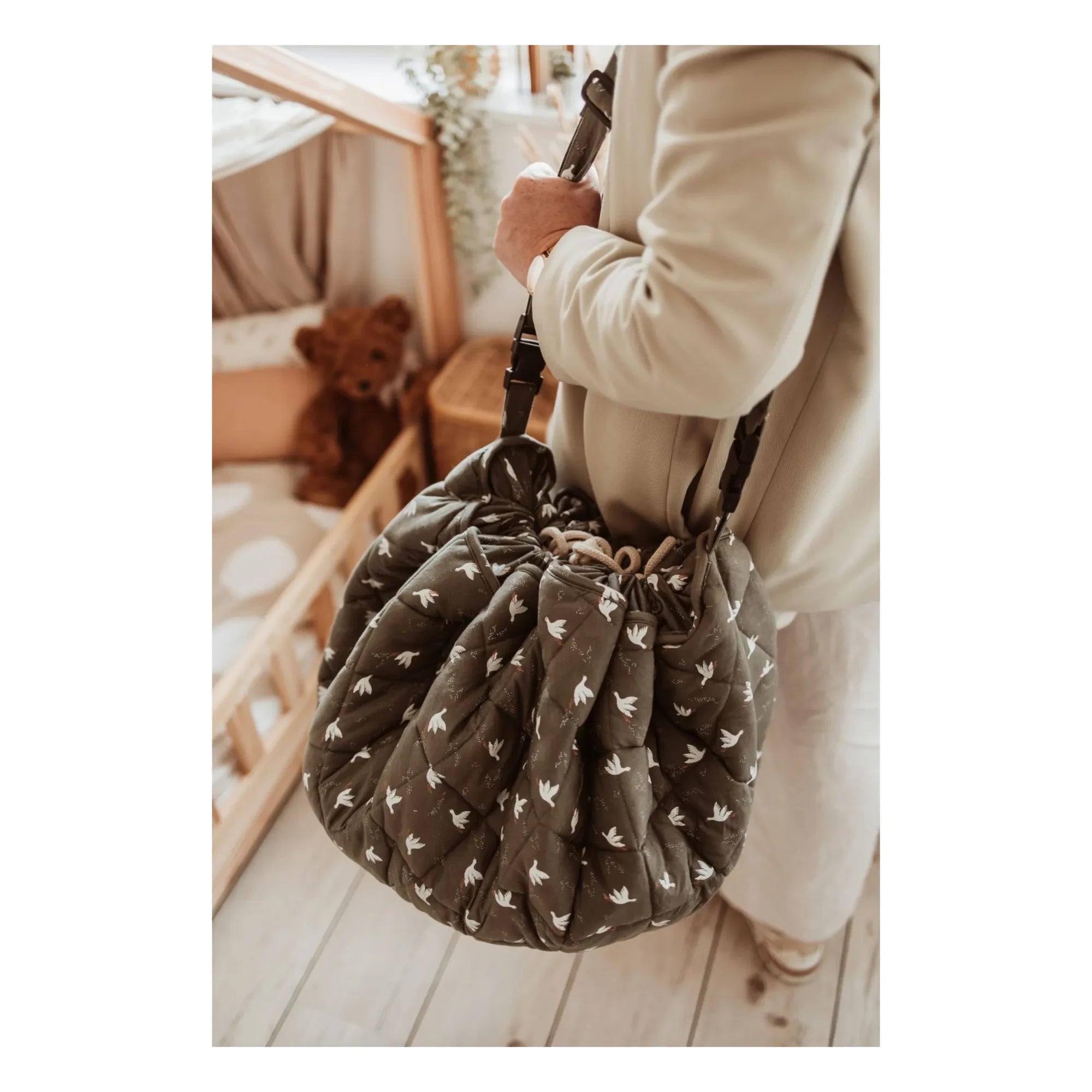 Play and Go - Noomad Tasche / Teppich - Vögel | Khaki