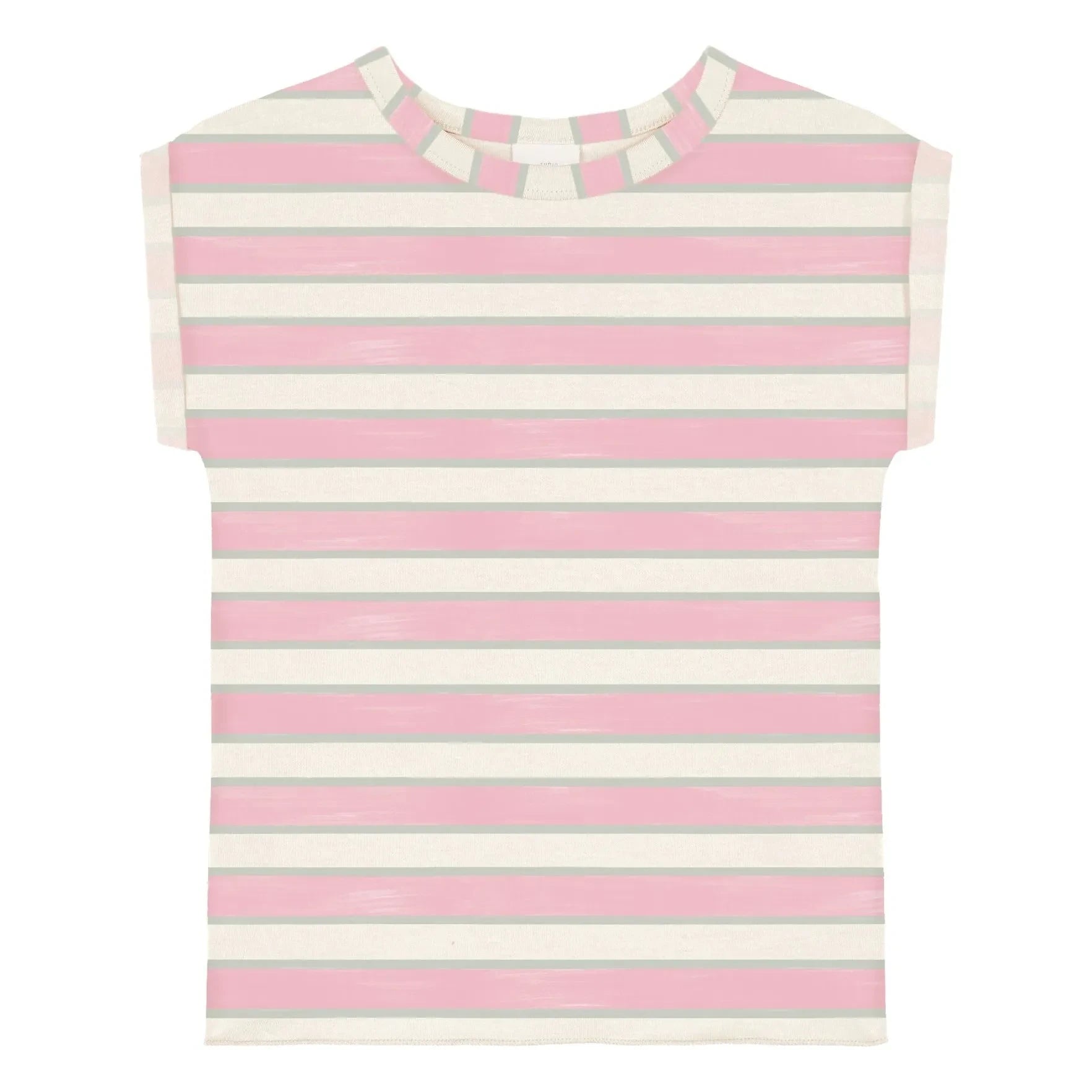 Studio Bohème – Bama Doppelt gestreiftes T-Shirt aus Bio-Baumwolle | Rosa