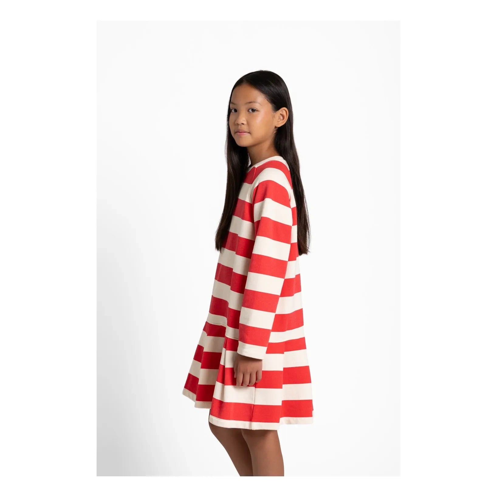 Smallable Kid – Gestreiftes T-Shirt-Kleid „Azalea“ | Rot