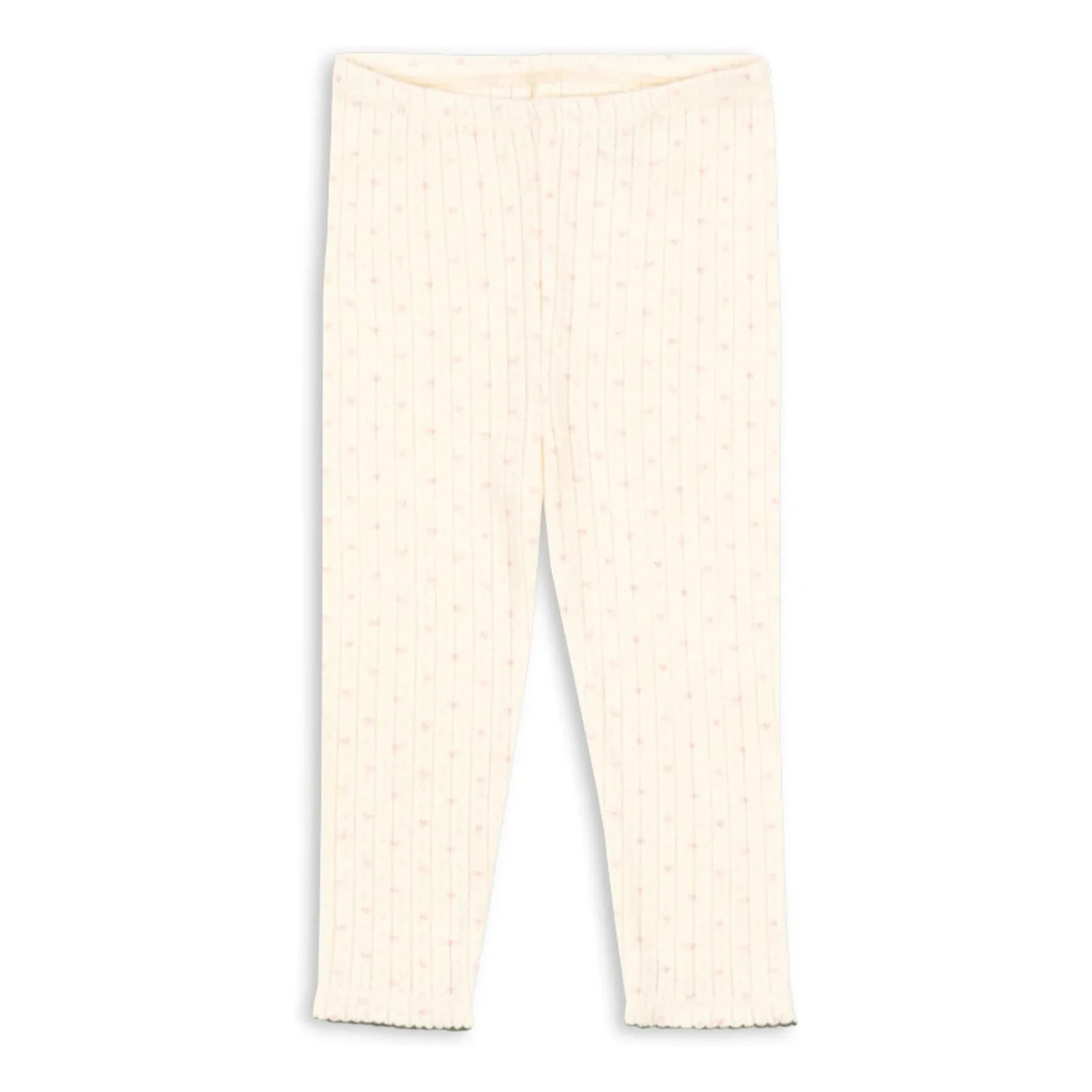 Konges Sløjd - Minnie Hearts Leggings aus Bio-Baumwolle | Ecru
