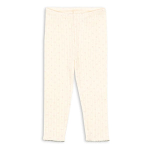 Konges Sløjd - Minnie Hearts Leggings aus Bio-Baumwolle | Ecru