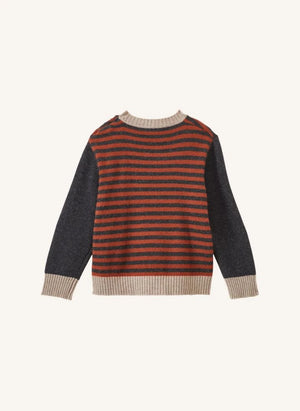 Caramel - Chester gestreifter Pullover | Grau