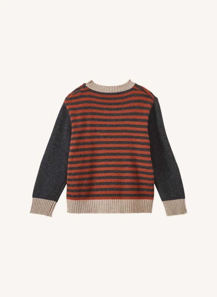 Caramel - Chester gestreifter Pullover | Grau