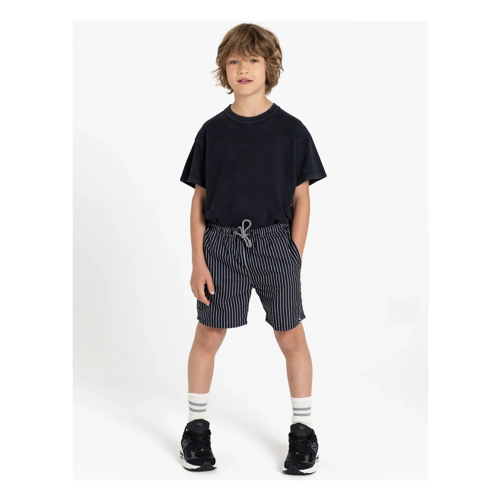 Finger in the Nose – Freeboy Gestreifte Badeshorts | Schwarz