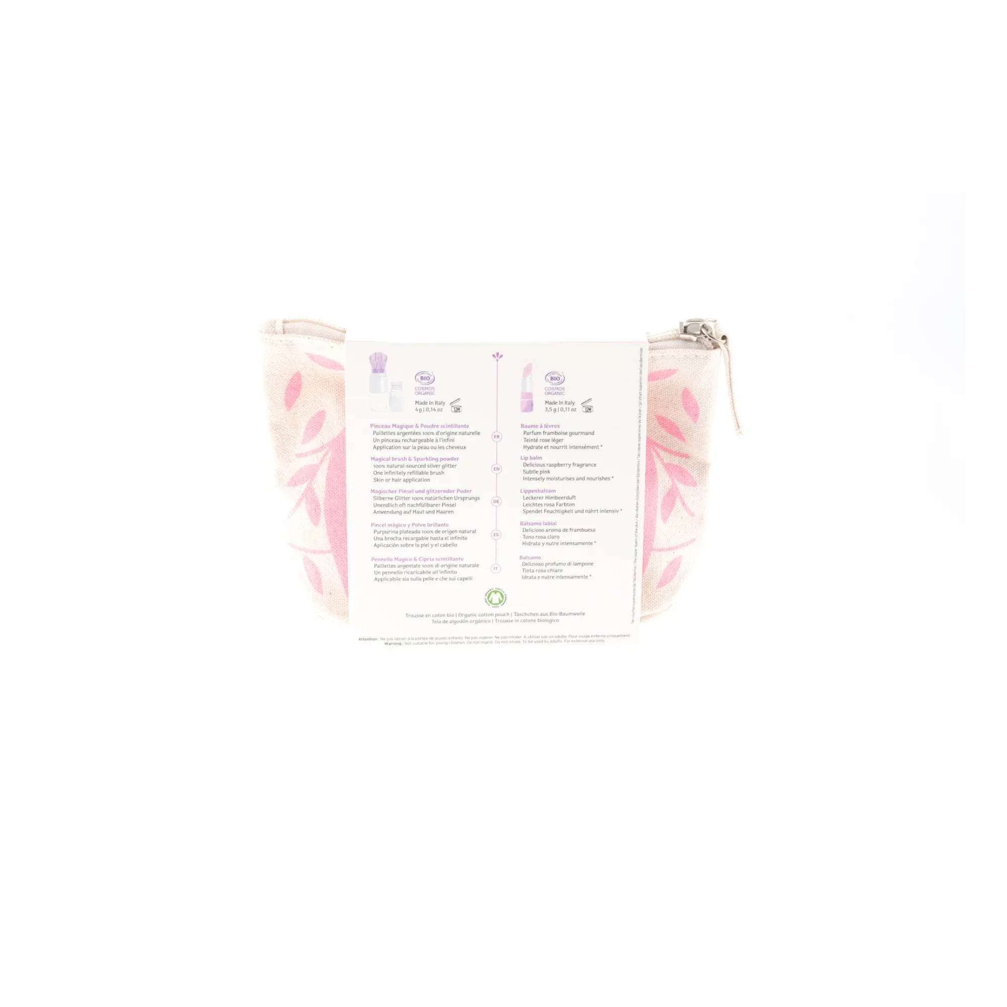 Namaki – Glitzerbeutel mit Fuchsmotiv | Rosa