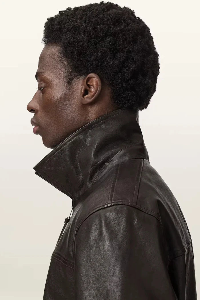 AllSaints Erkek Deri Geçiş Montu TUNE