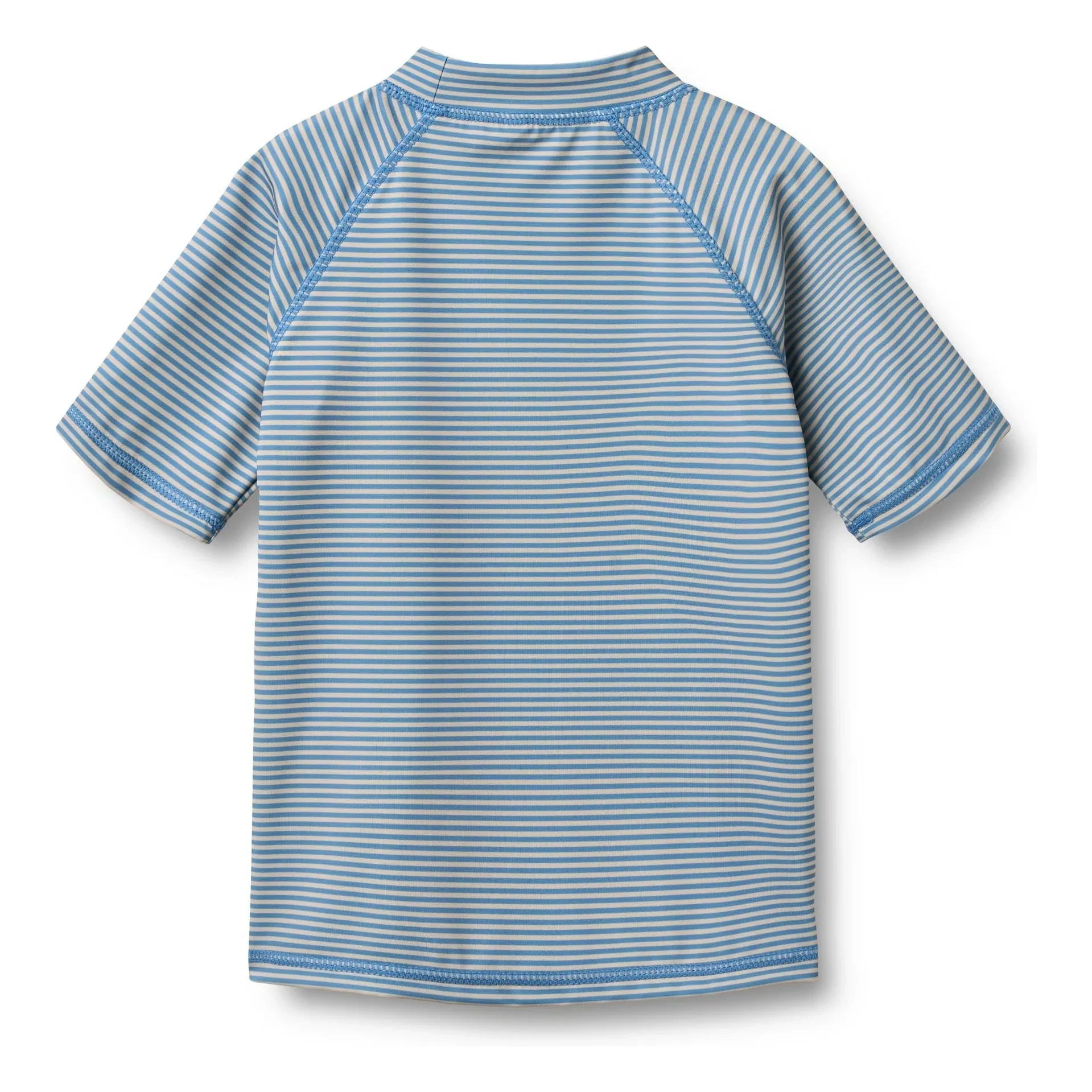 Wheat - Jackie UV-beständiges Schwimm-T-Shirt mit Streifen aus recycelten Fasern | Hellblau