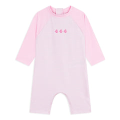 Petit Bateau - Gestreifter UV-Badeanzug | Rosa