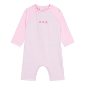 Petit Bateau - Gestreifter UV-Badeanzug | Rosa