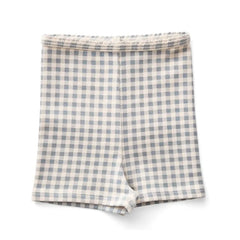 Soor Ploom - Organische Baumwoll-Vichy-Shorts | Eisblau