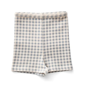 Soor Ploom - Organische Baumwoll-Vichy-Shorts | Eisblau