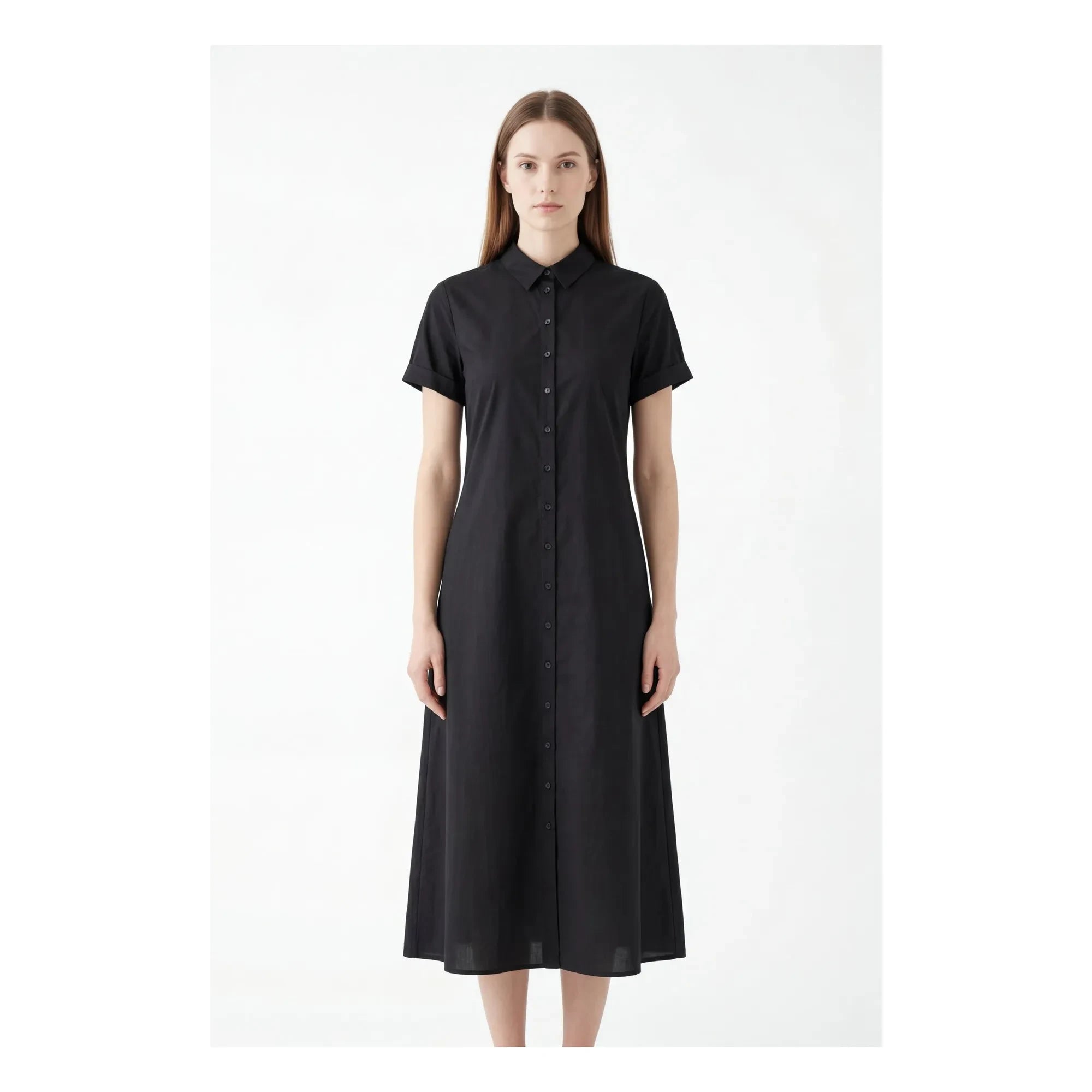 Hod - Tampa Baumwollkleid | Schwarz