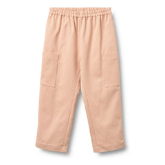 Weizen - Gestreifte Bio-Baumwollhose Kalloa | Pfirsich