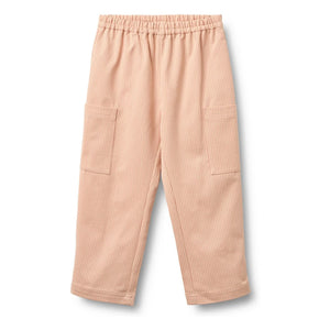 Weizen - Gestreifte Bio-Baumwollhose Kalloa | Pfirsich