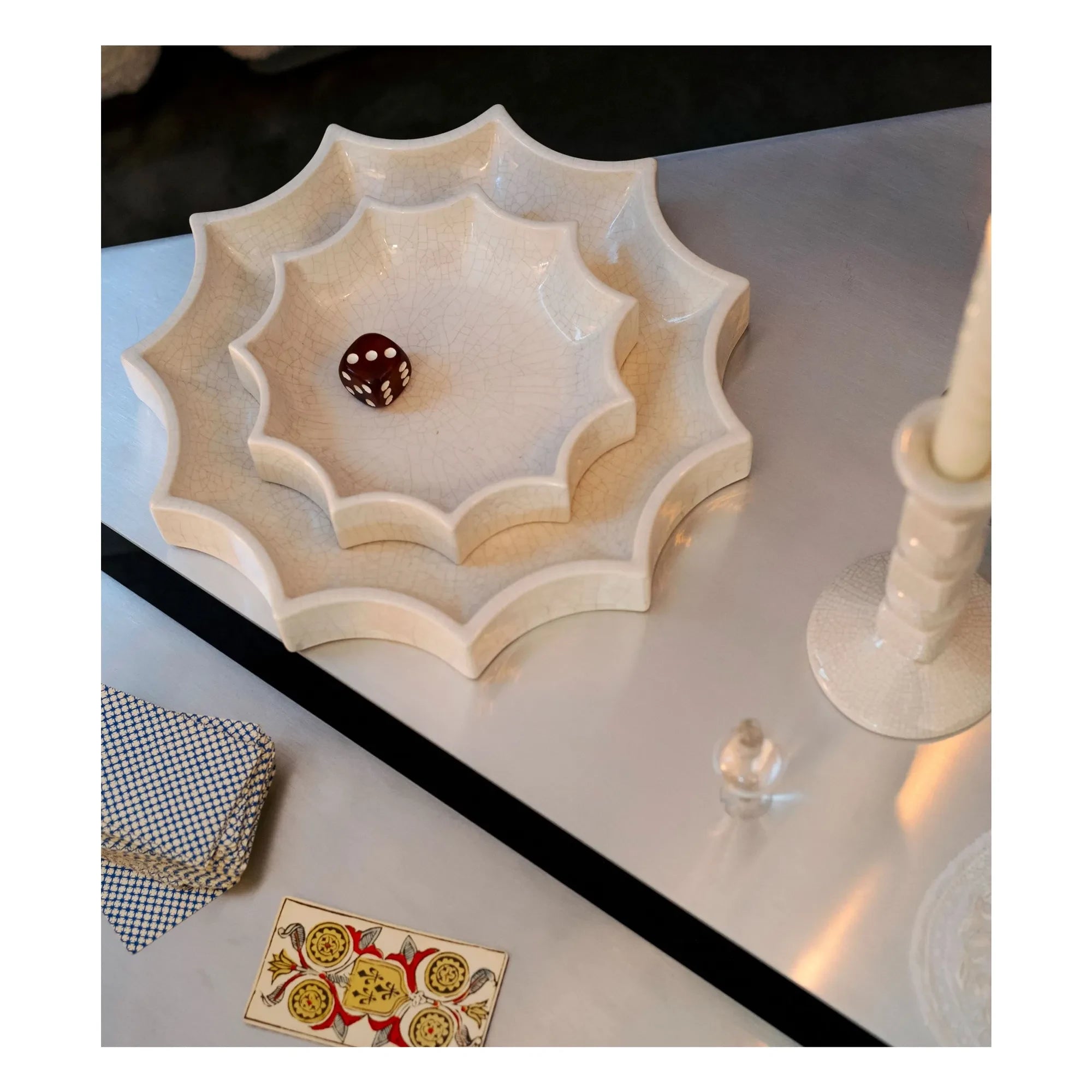 The Socialite Family - Tasca Organizer mit rissiger Glasur | Creme