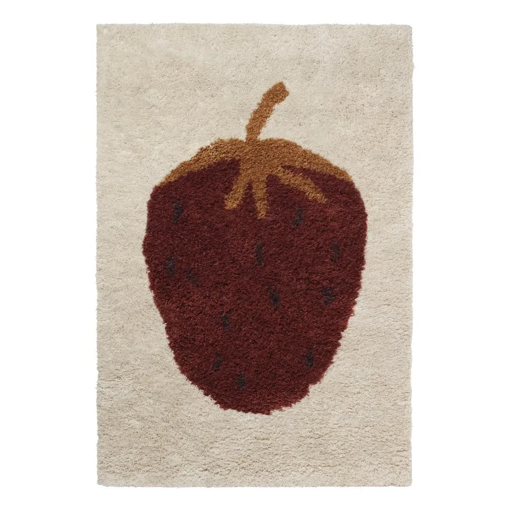 Ferm Living Kids - Fruiticana Erdbeer-Wollteppich