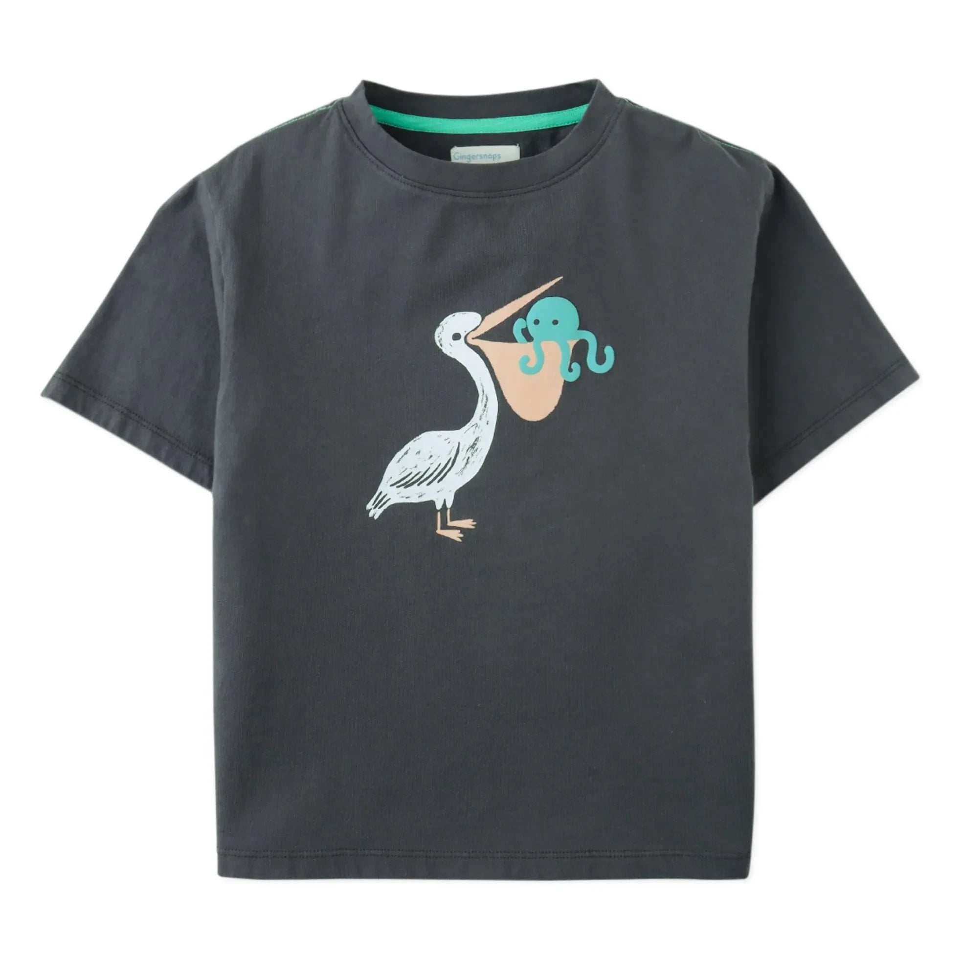 Gingersnaps - Eld Pelican T-Shirt | Kohlegrau