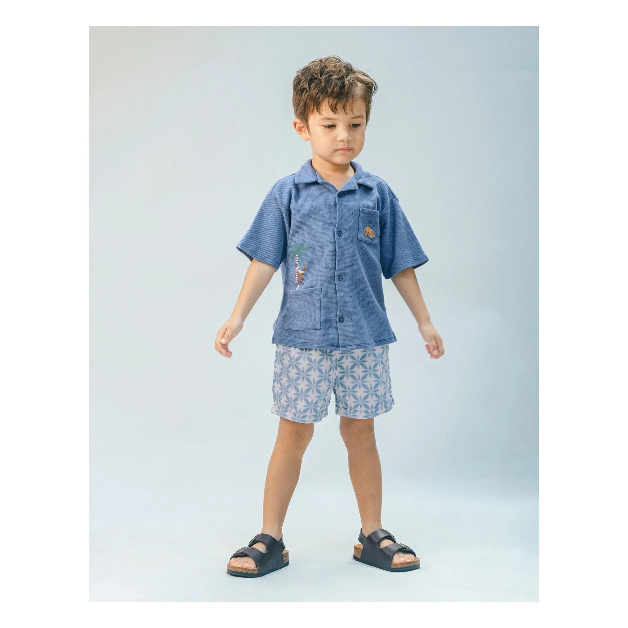 Gingersnaps - Tommy Monkey Prägeshirt | Blau