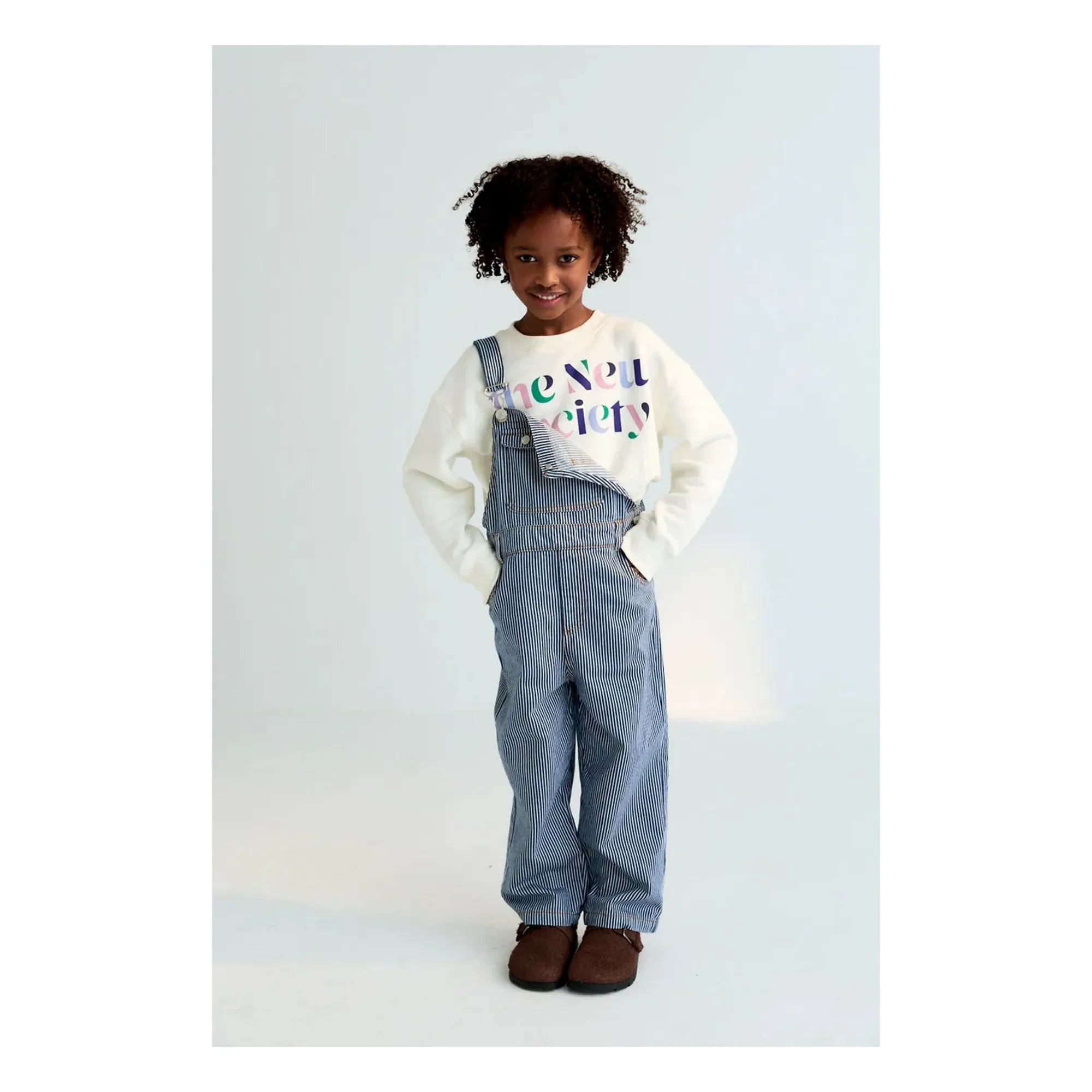 the new society - Diana Bio-Baumwolle gestreifter Overall | Marineblau