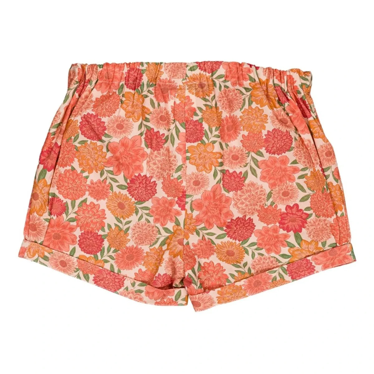 Loir - Camille Shorts Bio-Baumwolle Blumen | Koralle
