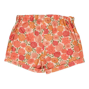 Loir - Camille Shorts Bio-Baumwolle Blumen | Koralle