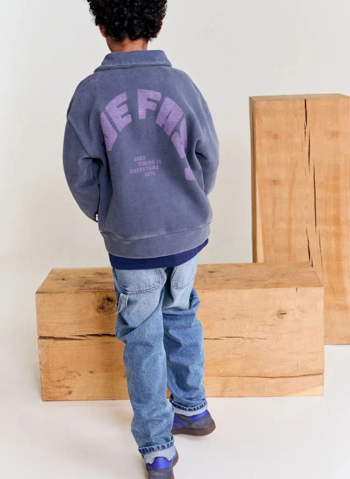 AO76 - Jack Polo Kragen Sweatshirt Aus Recycelter Baumwolle | Kohlegrau