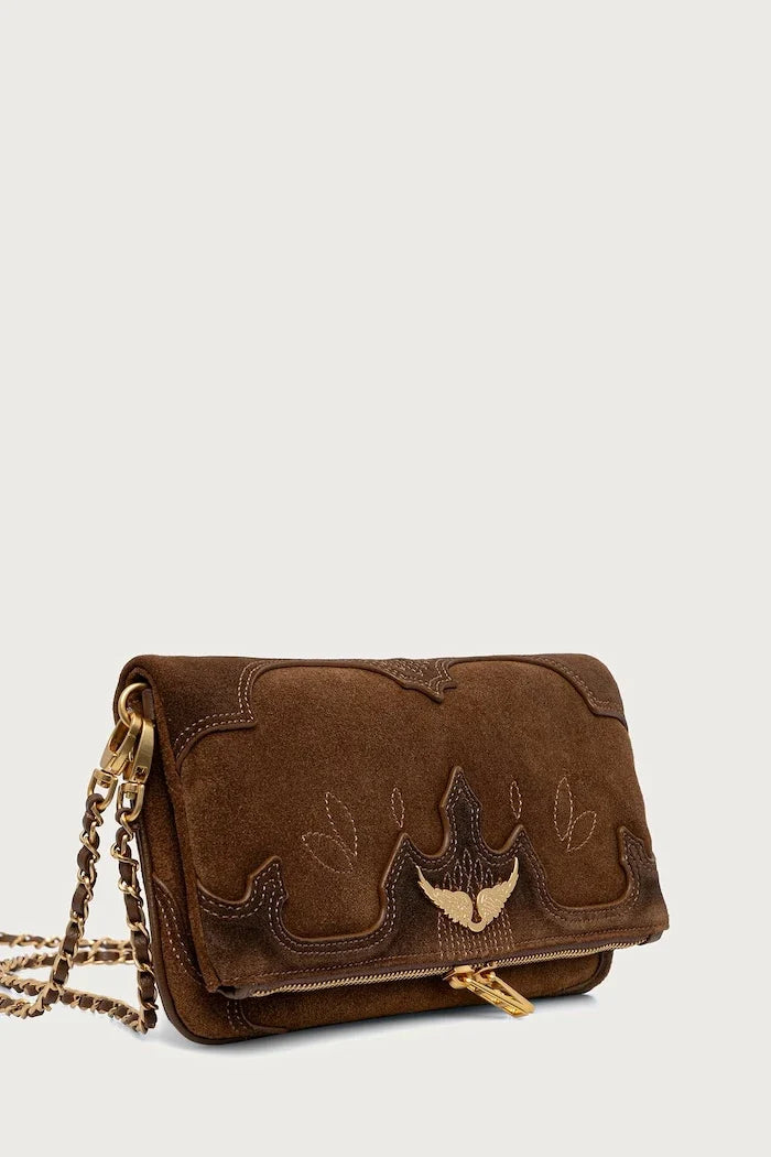 Kadın süet crossbody çanta