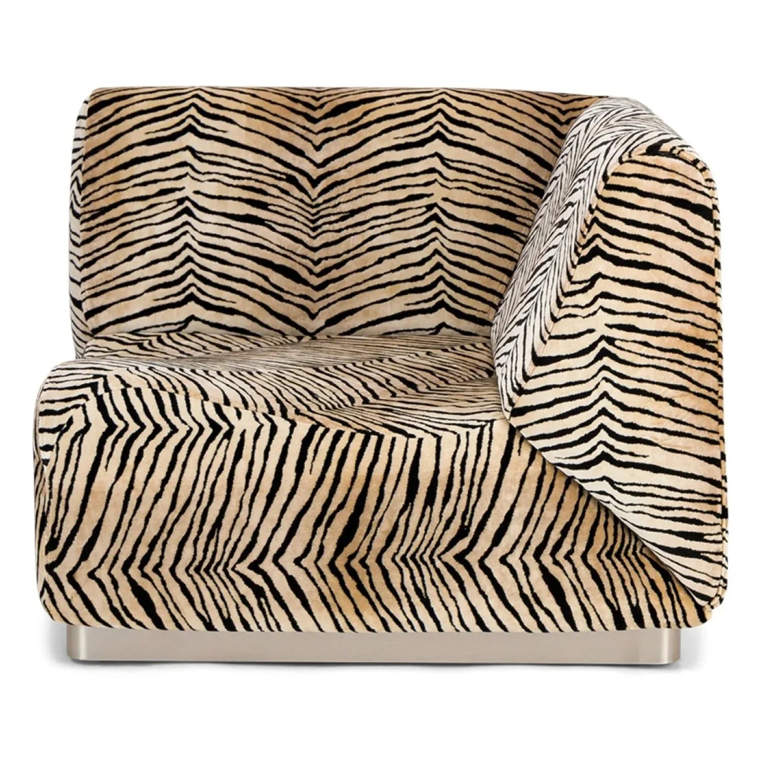 The Socialite Family - Samt gepolstertes rotondo Eckmodul | Tiger