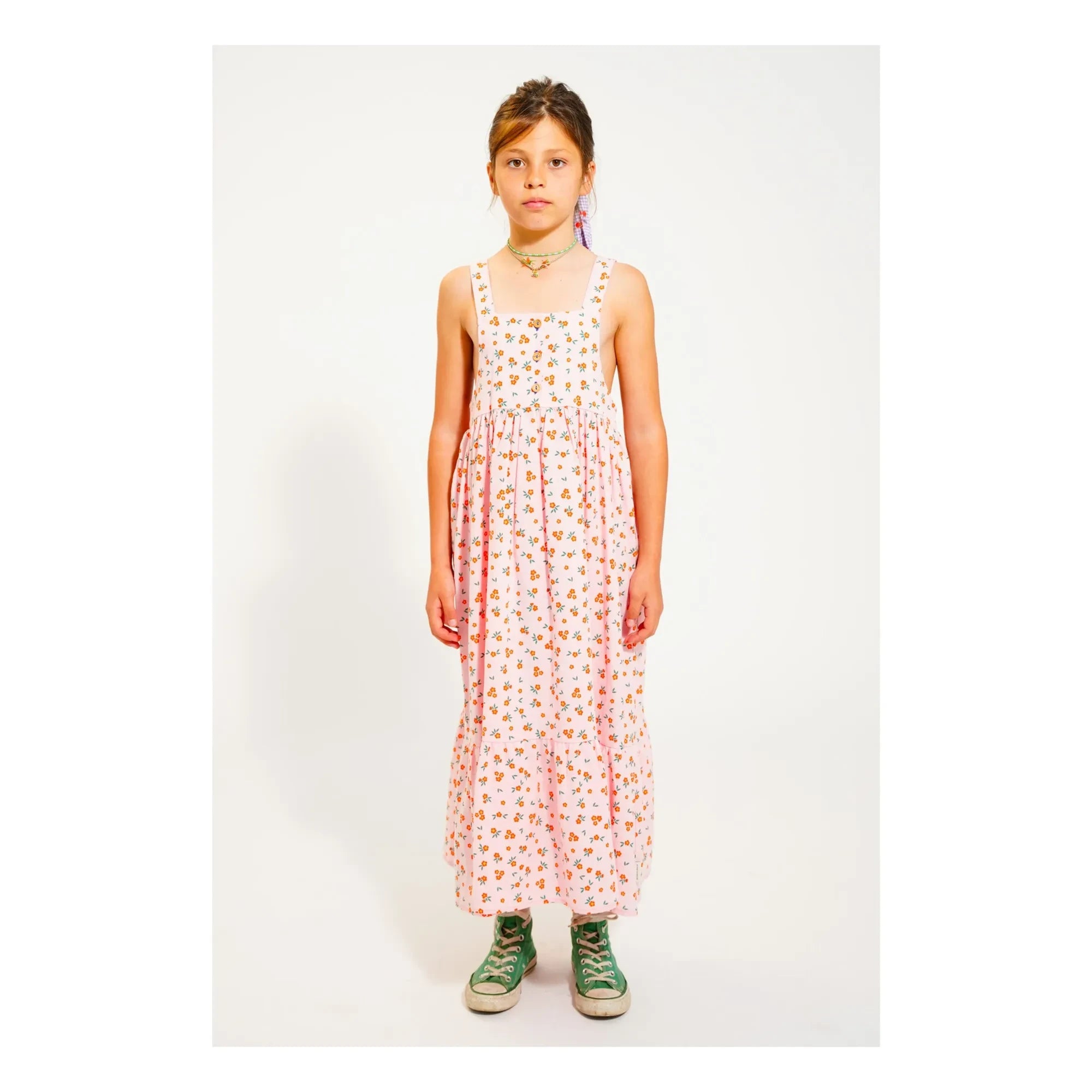 Piupiuchick - Bio-Baumwoll-Blumenkleid | Pfirsich