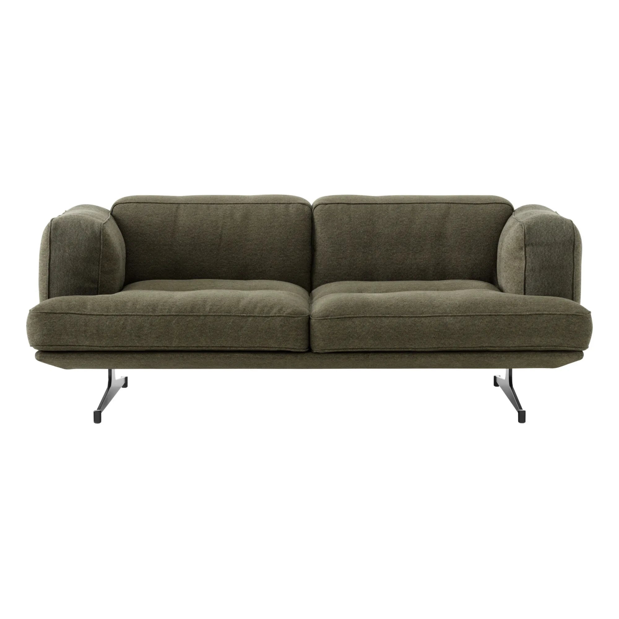& Tradition - Inland AV22 2-Sitzer Sofa, Schwarzer Sockel | Khaki