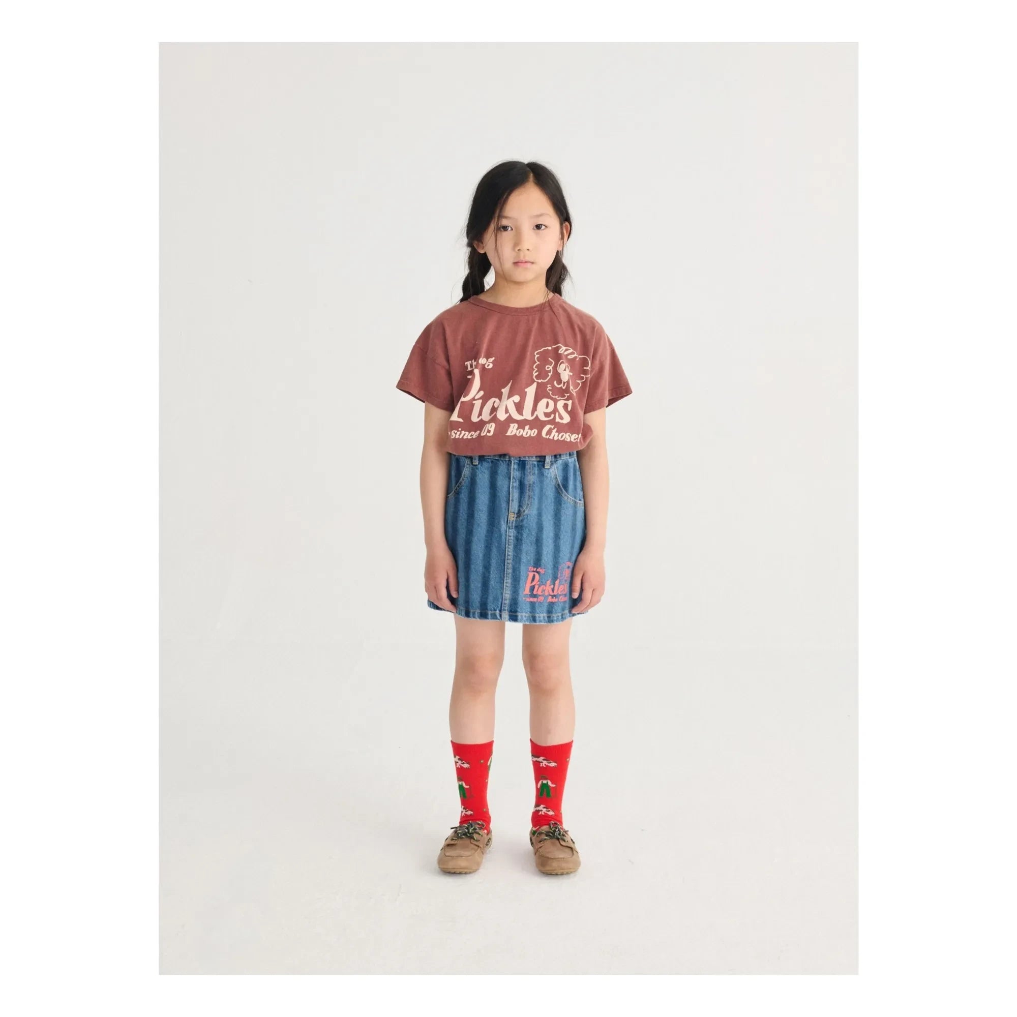 Bobo Choses - The Dog Pickles Bio-Baumwoll-T-Shirt | Braun