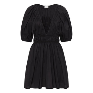 Matteau - gerafftes, drapiertes Minikleid | Schwarz