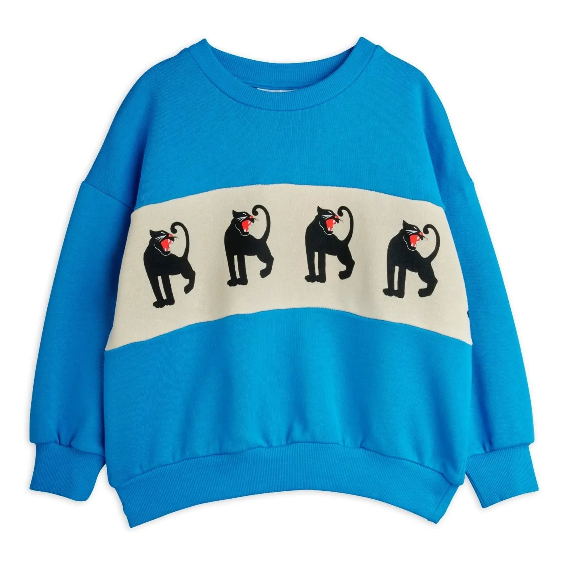 Mini Rodini - Panther Sweatshirt aus Bio-Baumwolle | Azurblau