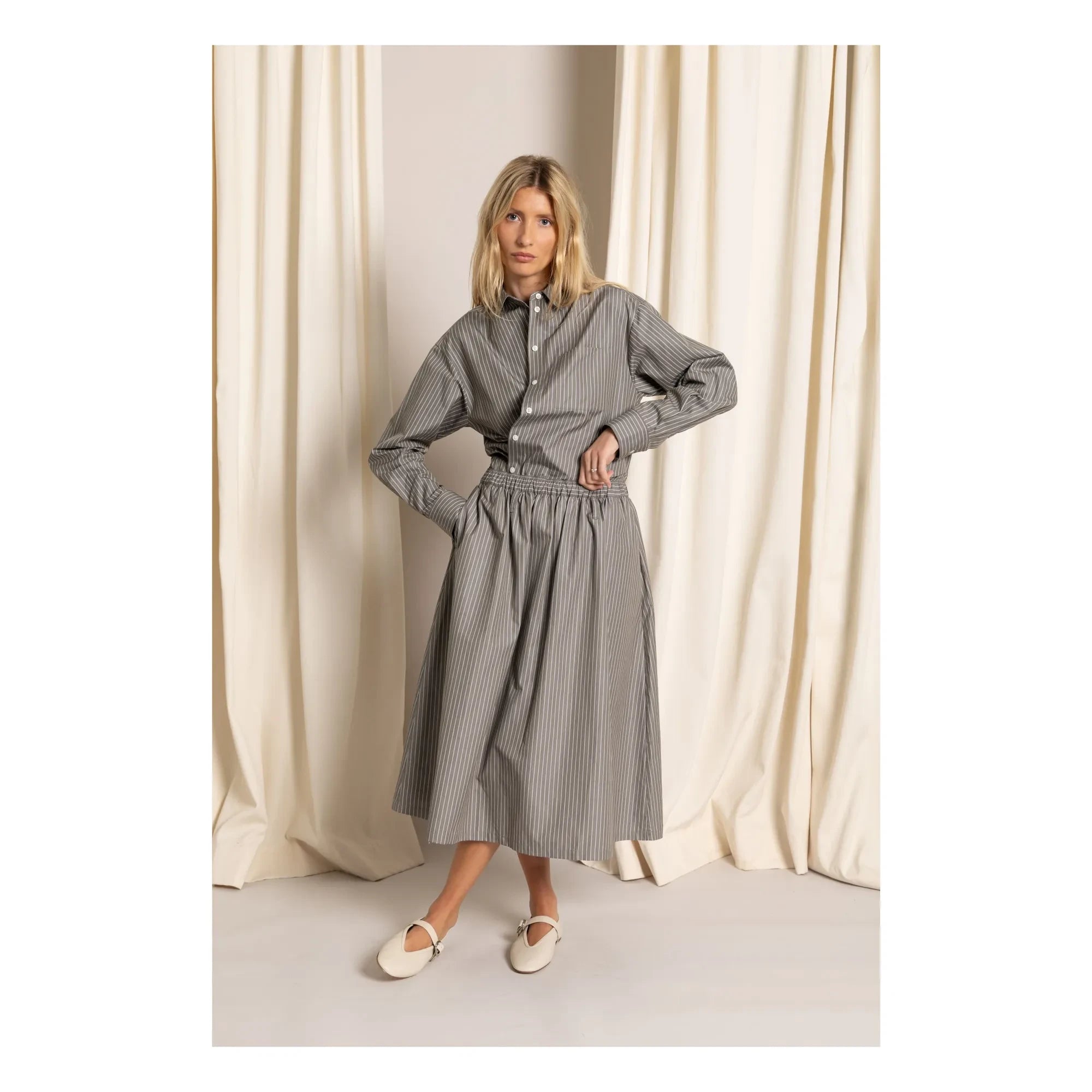 Smallable Woman - Kanel Gestreiftes Hemd | Grau