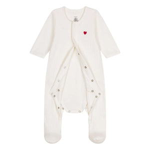 Petit Bateau - Fuchs Pyjama aus Bio-Baumwolle | Ecru