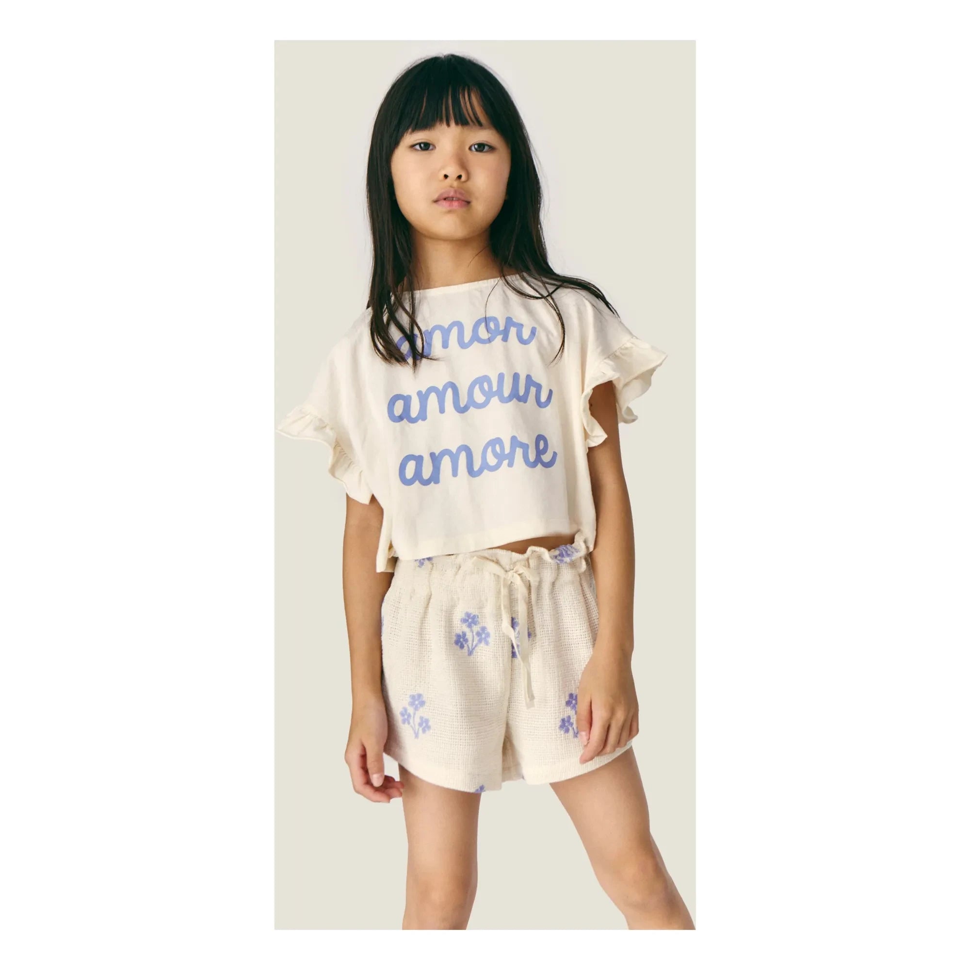Mipounet - Amour T-Shirt aus Bio-Baumwolle | Ecru