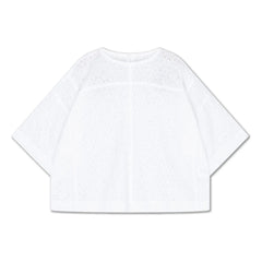 Repose AMS - Bluse mit Knöpfen hinten, bestickte Anglaise Bio-Baumwolle | Weiß