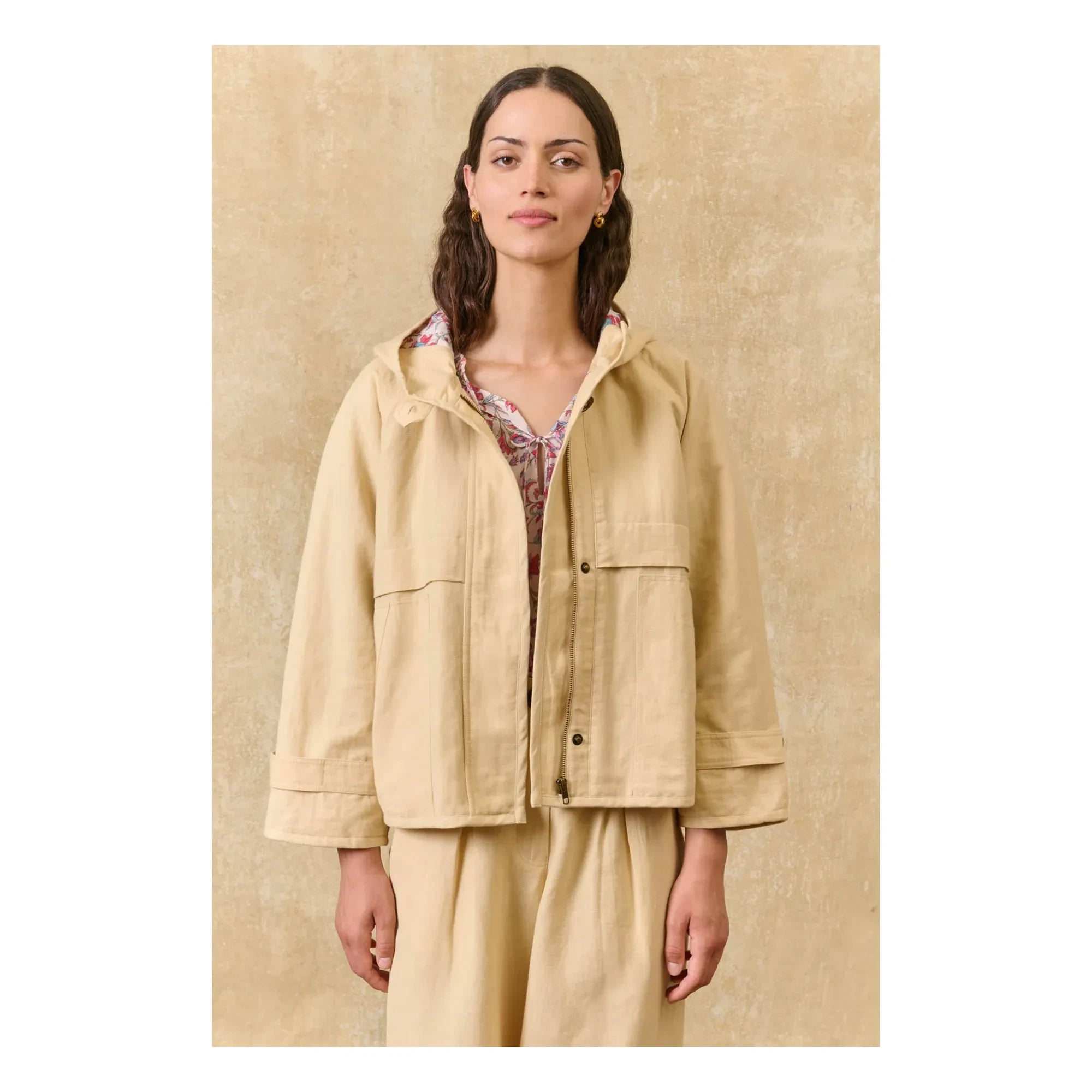Louise Misha – Bertille Leinen-Baumwolljacke | Elfenbein
